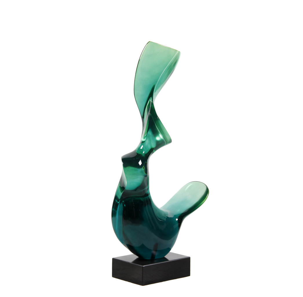 【波西米亚抽象动物造型透明水晶树脂雕塑艺术