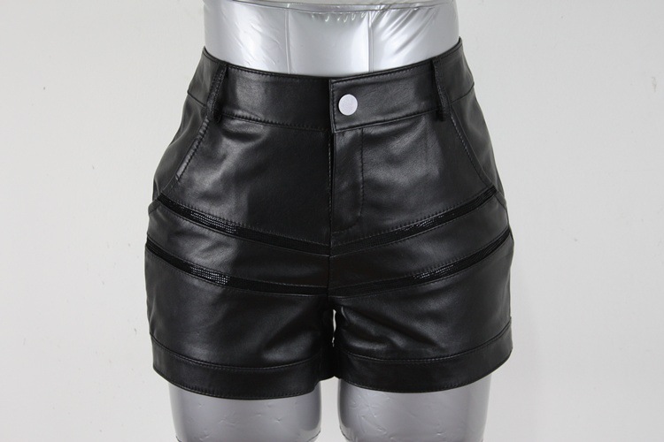 【2013海宁秋冬新款绵羊皮<em>真皮皮短裤</em>修身韩