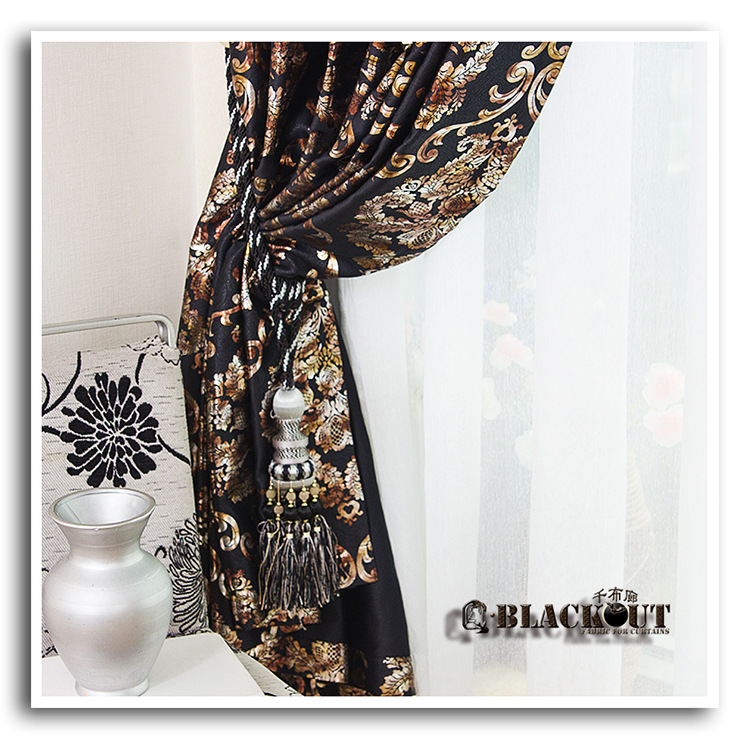 【酷黑顶级遮光 银河底彩金宫廷 遮光布】