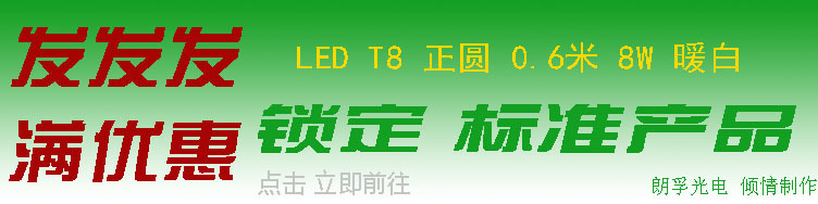 LED T8 正圆 0.6米 8W 暖白