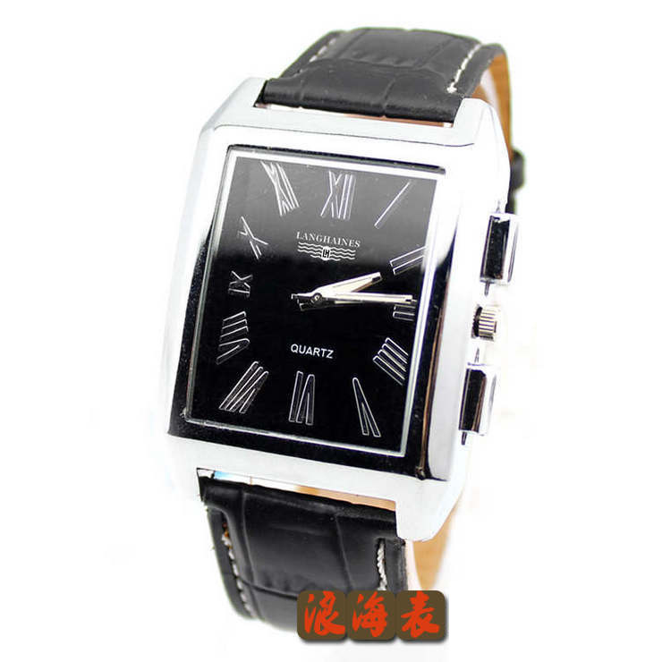 供应方形时尚皮带手表 深圳手表厂专业提供男士手表石英表定制0