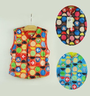 童<em>马甲</em>、背心-童装<em>批发 羽绒马甲</em> 中大童满印卡