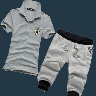夏装新款<em>运动套装</em> 时尚休闲POLO领<em>短裤运动</em>套