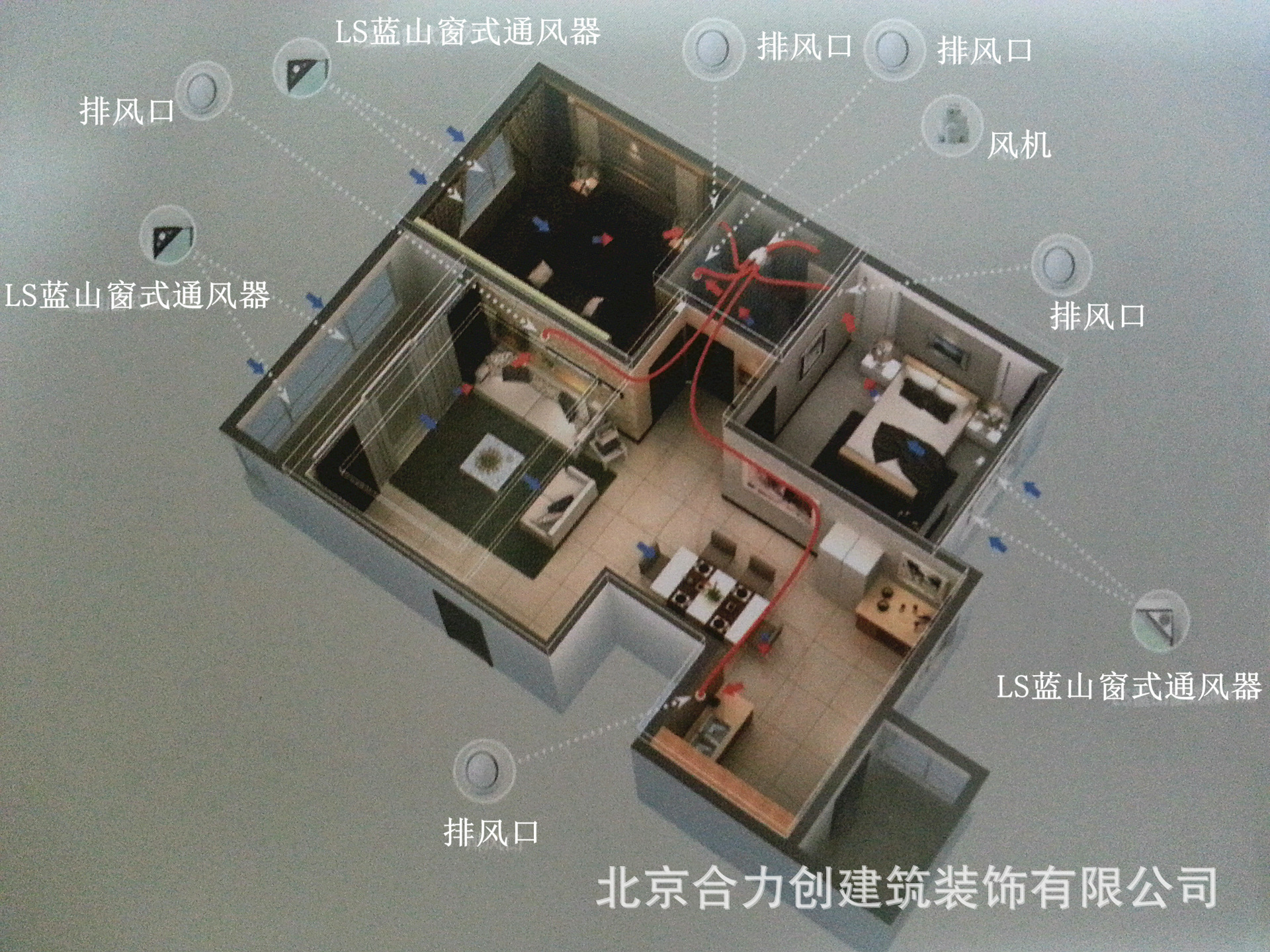 【蓝山新风系统 家用负压式自平衡更换新鲜空