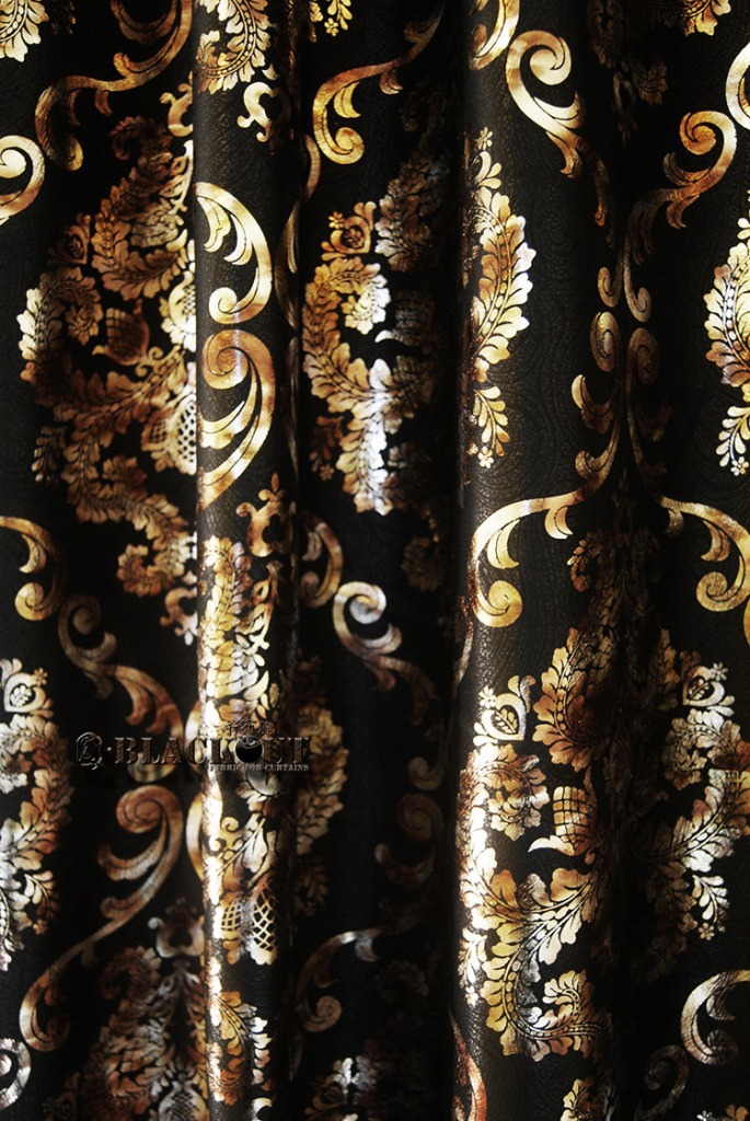 【酷黑顶级遮光 银河底彩金宫廷 遮光布】