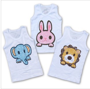动物<em>卡通造型</em>爬服 <em>儿童</em>背心 宝宝可爱背心 爱心