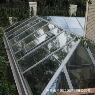 按客户需求定做 优质不锈钢框架安全钢化玻璃阳光房 钢结构阳光房