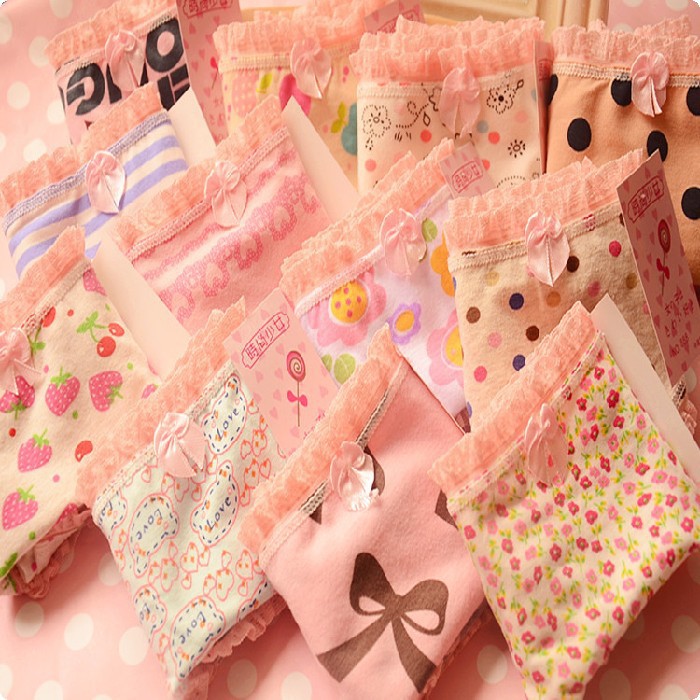 女式<em>内裤</em>可爱全棉印花内裤时尚<em>少女内裤批发</em>内
