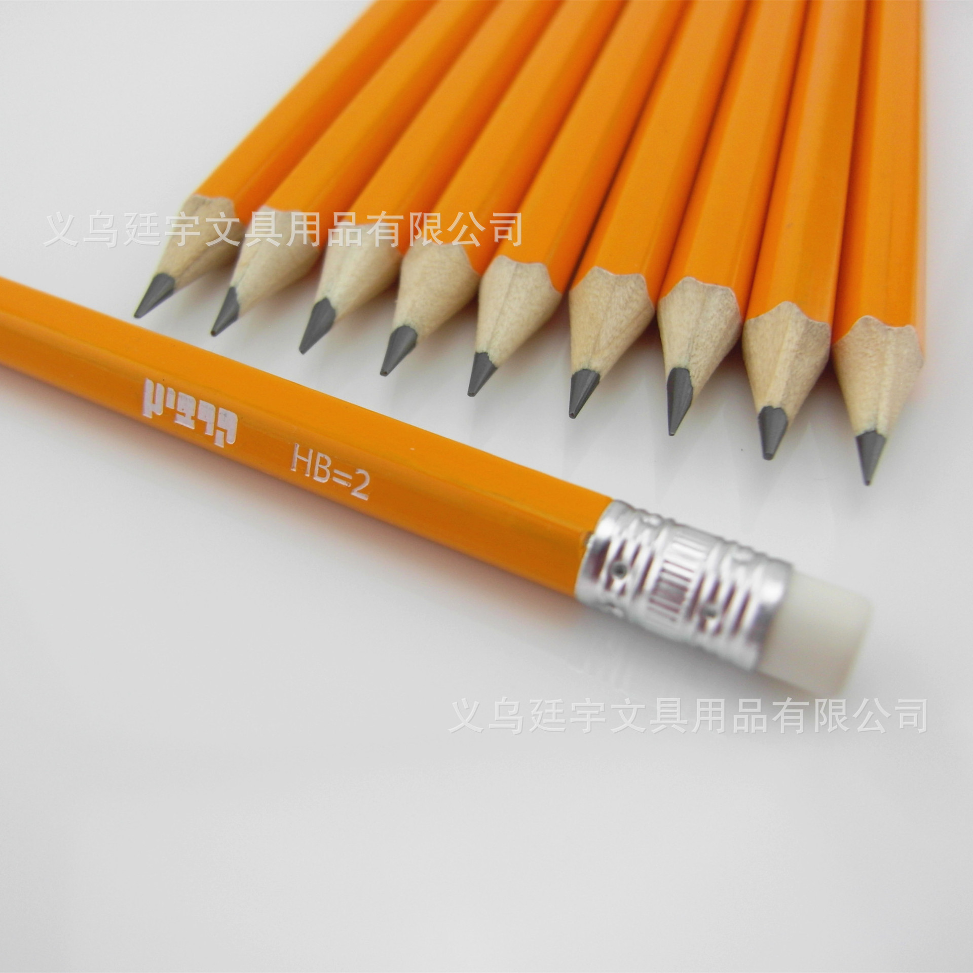 【生产加工黄杆铅笔 黄杆皮头铅笔HB打印logo