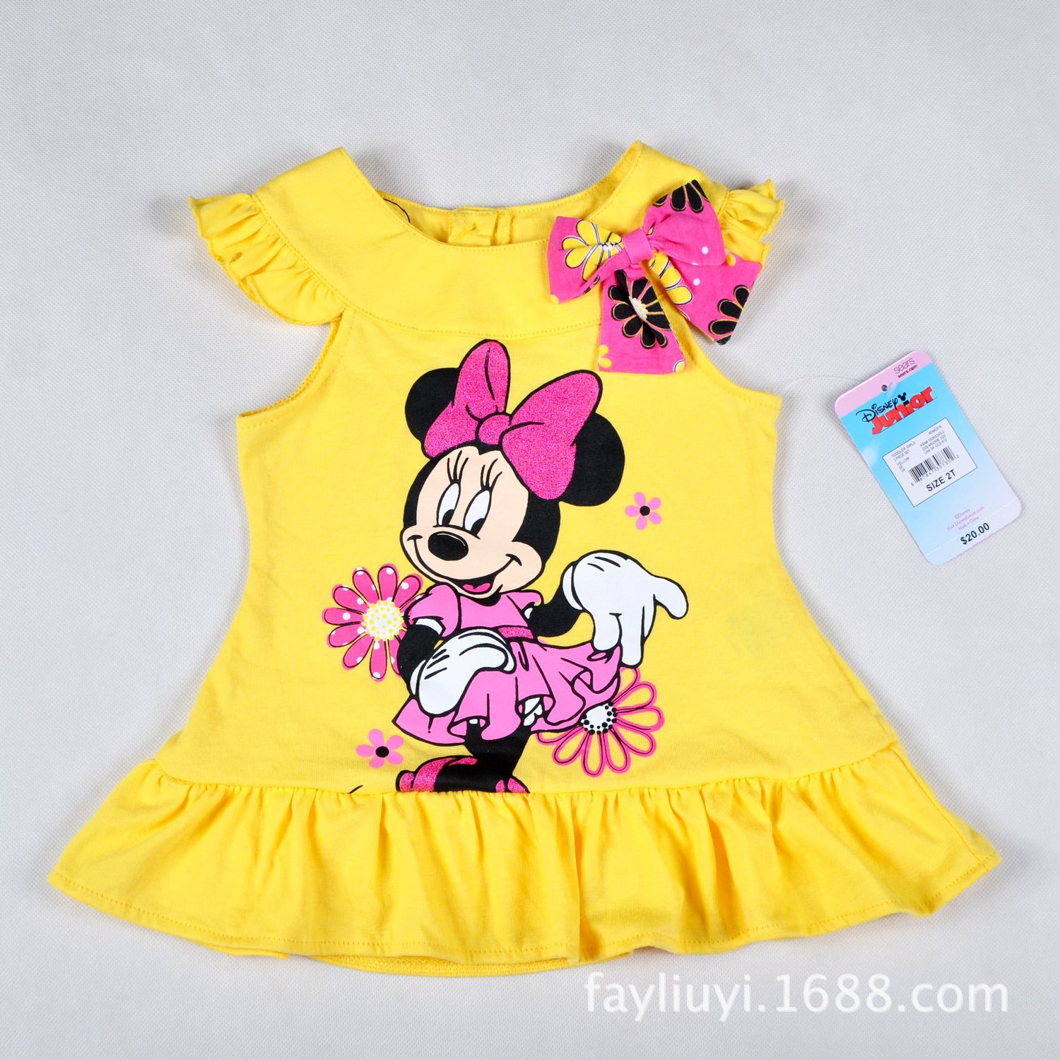 2014<em>女童</em>夏季新款 米妮黄色<em>上衣加</em>花<em>短裤</em> 两件