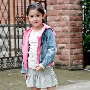 童<em>外套</em>-KD 外贸<em>原单</em> 女童<em>牛仔</em>休闲<em>外套</em>假两件