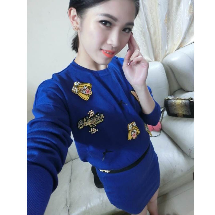 实拍-<em>欧洲站2013女装新款</em> 时尚休闲针织<em>套装</em> 