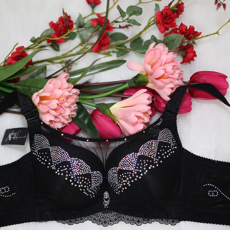 新款黑色性感诱惑内衣 淑女<em>塑型</em>美体<em>胸罩</em> 奢华