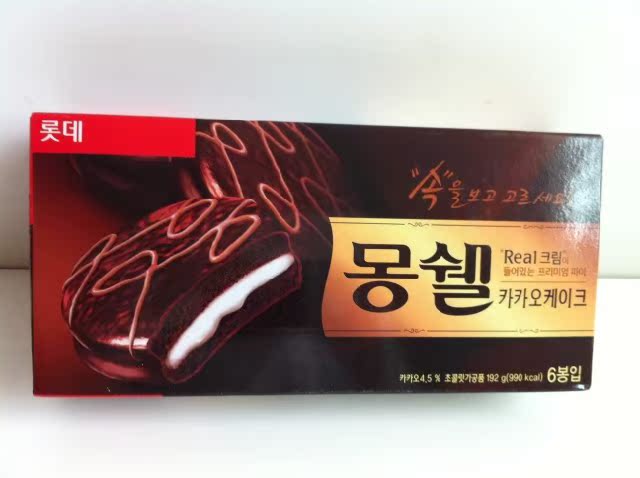 韩国进口食品 乐天梦雪巧克力派192g 韩国热卖