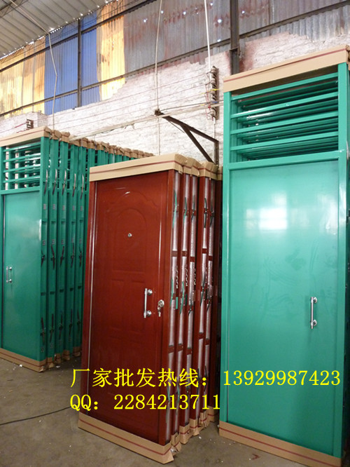 厂家直销烤漆铁门,绿色烤漆铁门学校教室用烤漆铁门带透气窗头
