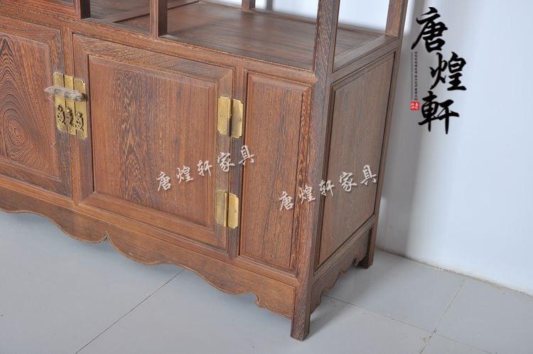 鸡翅木外方内圆博古架 (10)