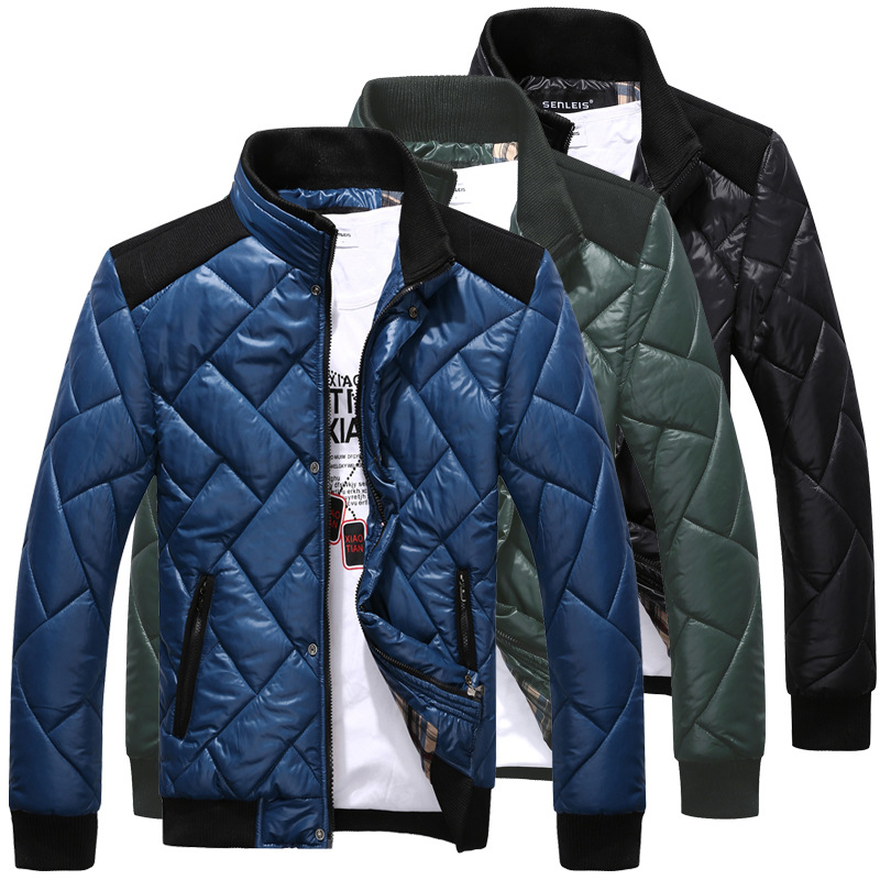 2013男装韩版立领春冬新棉服加厚棉衣外套格