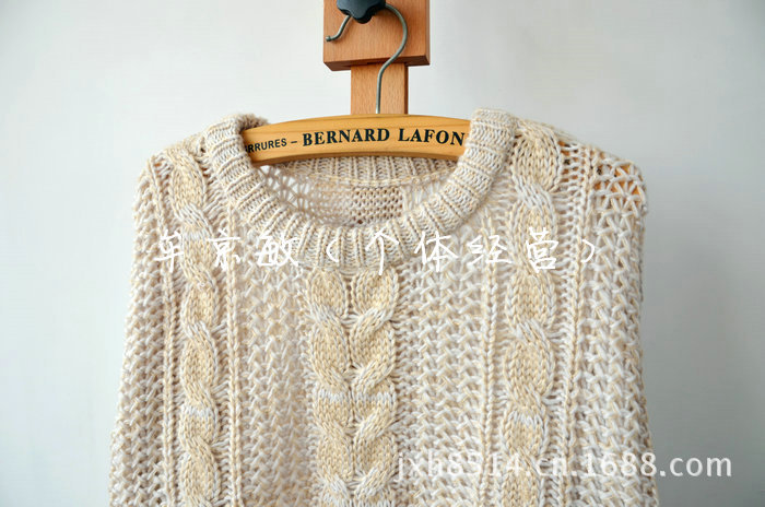 【6件~<em>欧美</em>单复古麻花<em>花线圆领套头毛衣</em>】价