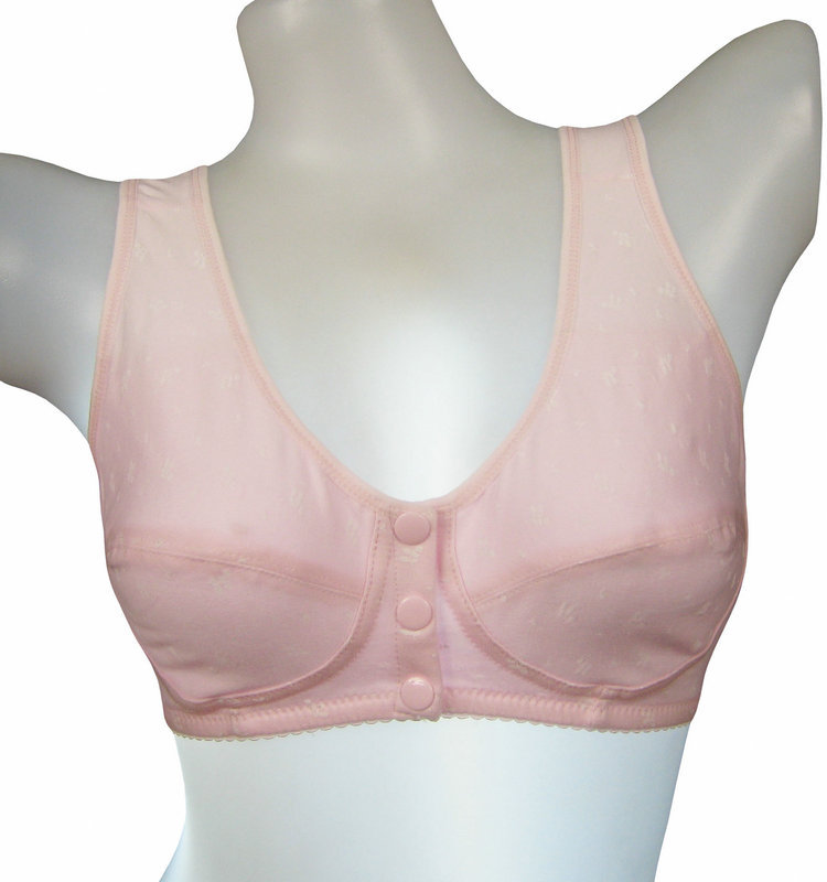 无钢圈纯棉 印花前扣背心 <em>中老年文胸内衣</em> 老人