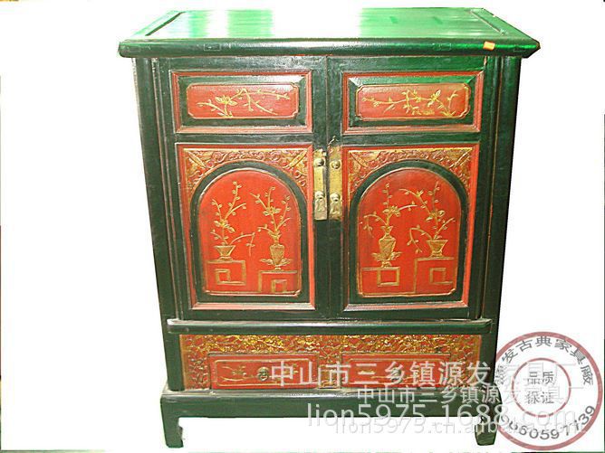 YF0317古典衣柜 二门二斗衣柜 福建雕花柜 樟木置物柜 实木家具