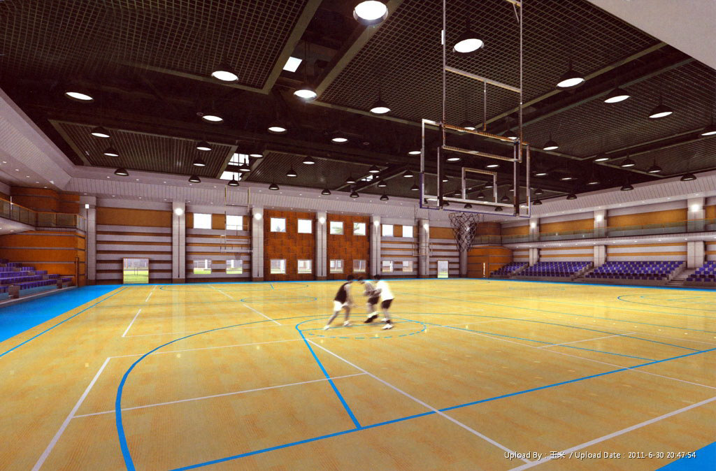 【室内篮球场专用木纹PVC地板】