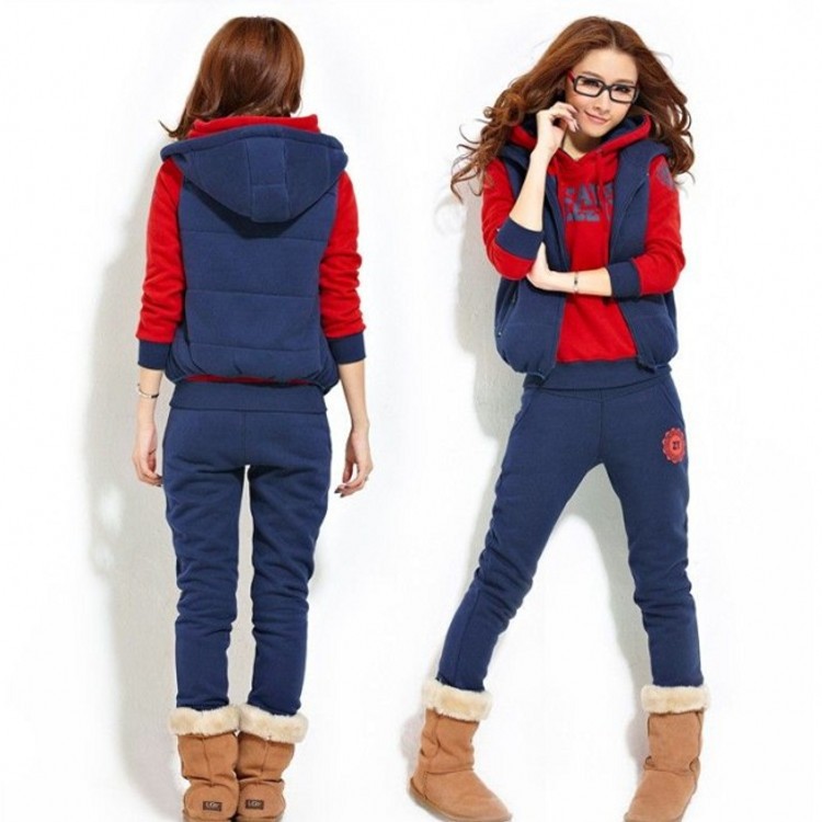 2013秋冬新款加绒<em>加厚卫衣三件套</em>卫衣<em>女</em>韩版