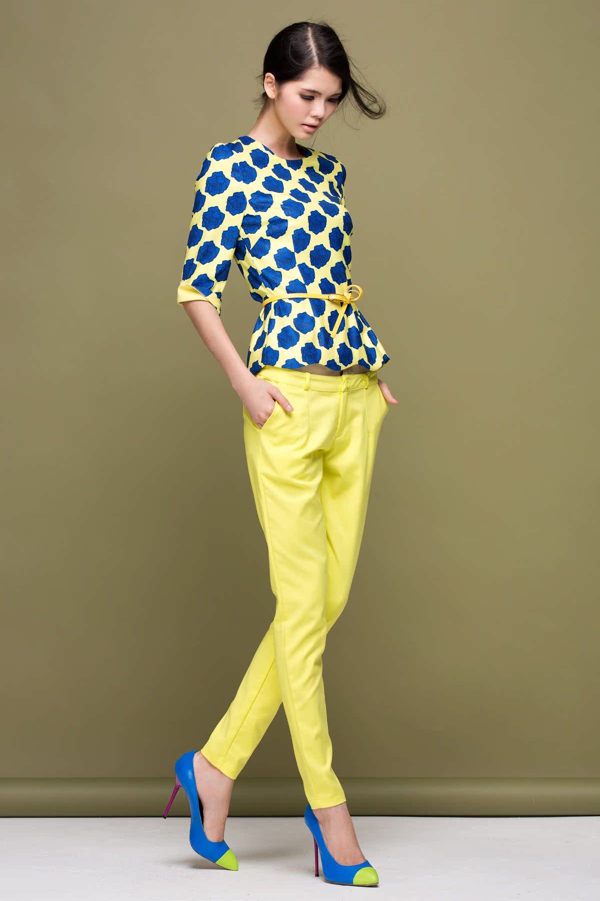 2013秋季新款外贸<em>女装批发</em>一件代发 蓝玫瑰印