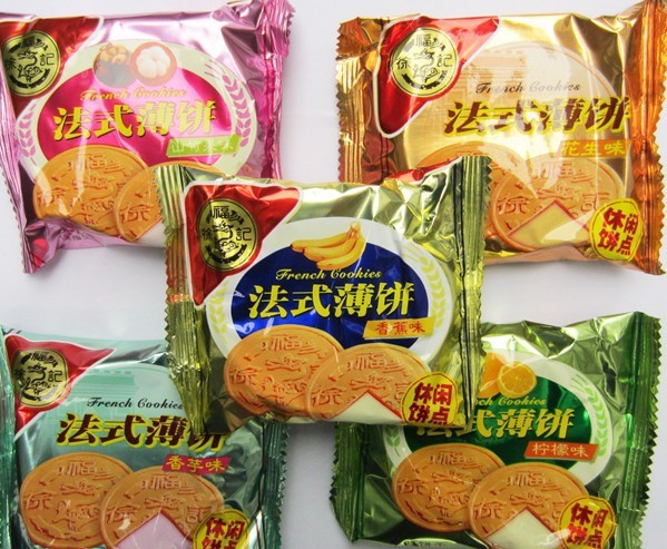 糕点 徐福记 法式薄饼 多种口味饼点夹心饼干 一箱12斤