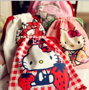 廠傢直銷批發2013新款hello kitty束口袋全棉抽繩袋日本收納袋工廠,批發,進口,代購