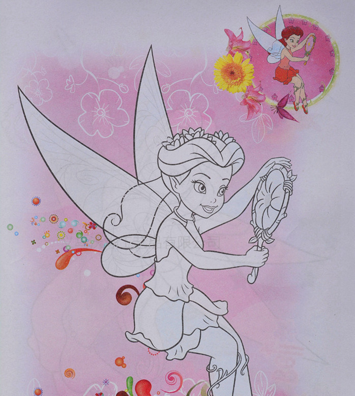 批发儿童二合一填色本 镭射封面填色画 图画本