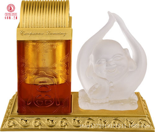 开心弥勒佛（白色古法琉璃）副本