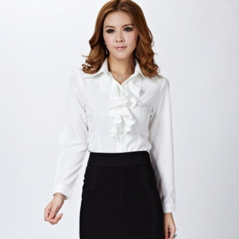 秋装白色衬衫女士长袖职业装OL通勤女装韩版