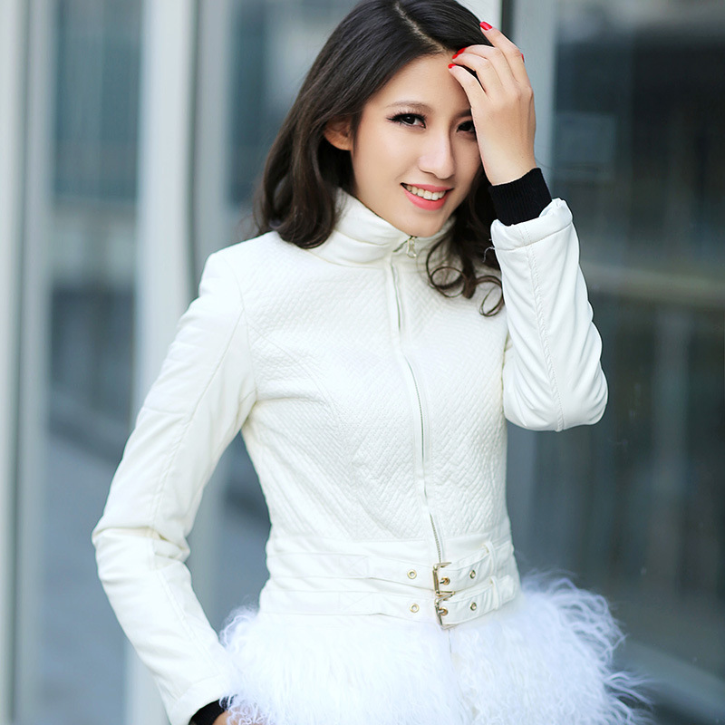 2013新款韩版pu<em>皮外套</em> 时尚休闲立领短外套女