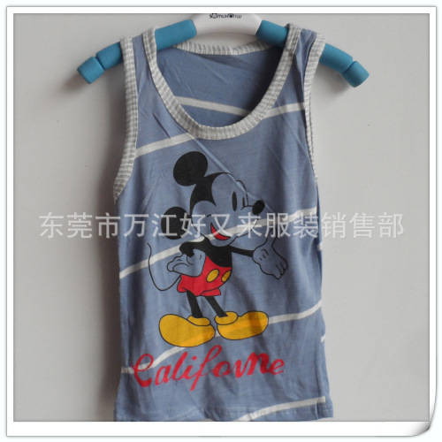 【<em>5元</em>童装<em>批发</em> 库存<em>儿童</em>背心T恤 夏天卡通无袖