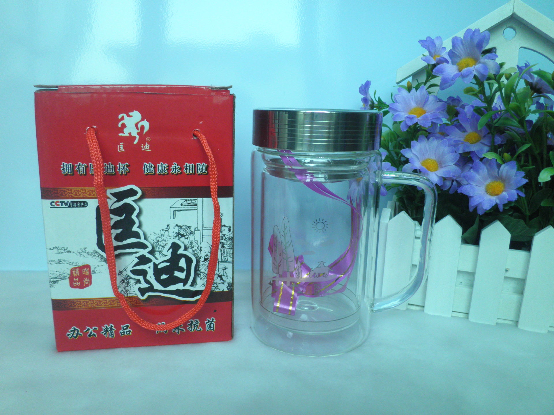 【【厂家批发】匡迪亚泰玻璃水晶办公杯\/k-83