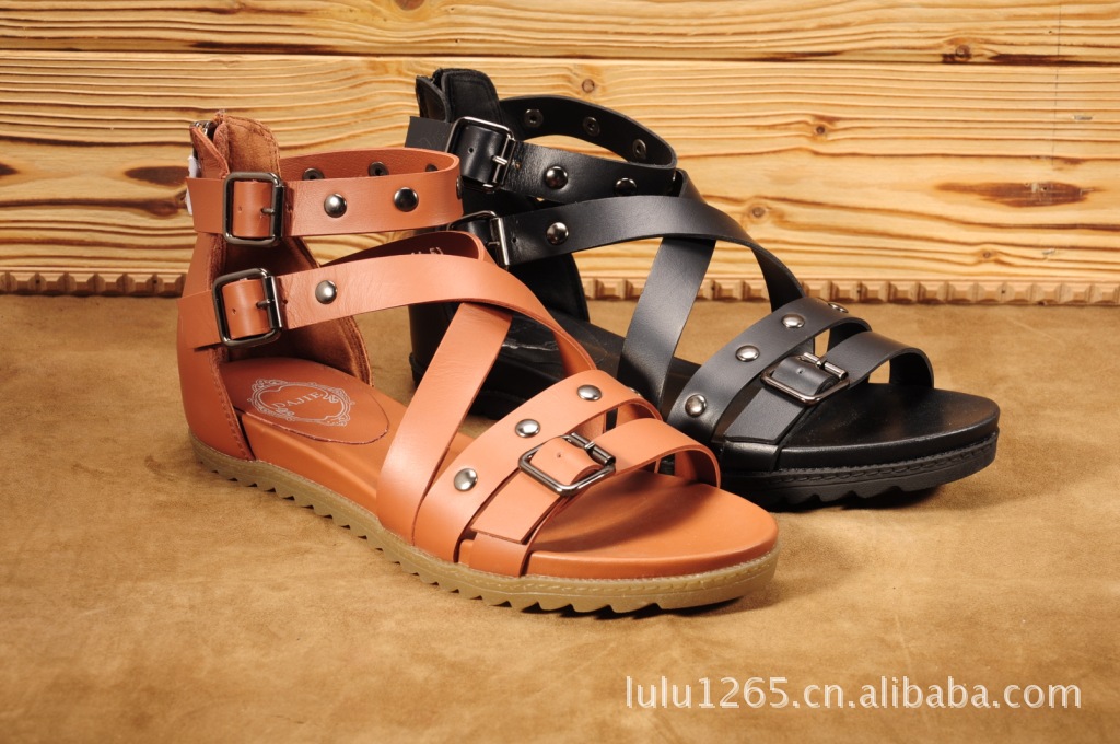 广东外贸鞋厂2013夏季新款真皮女士<em>凉鞋</em> <em>休闲</em>
