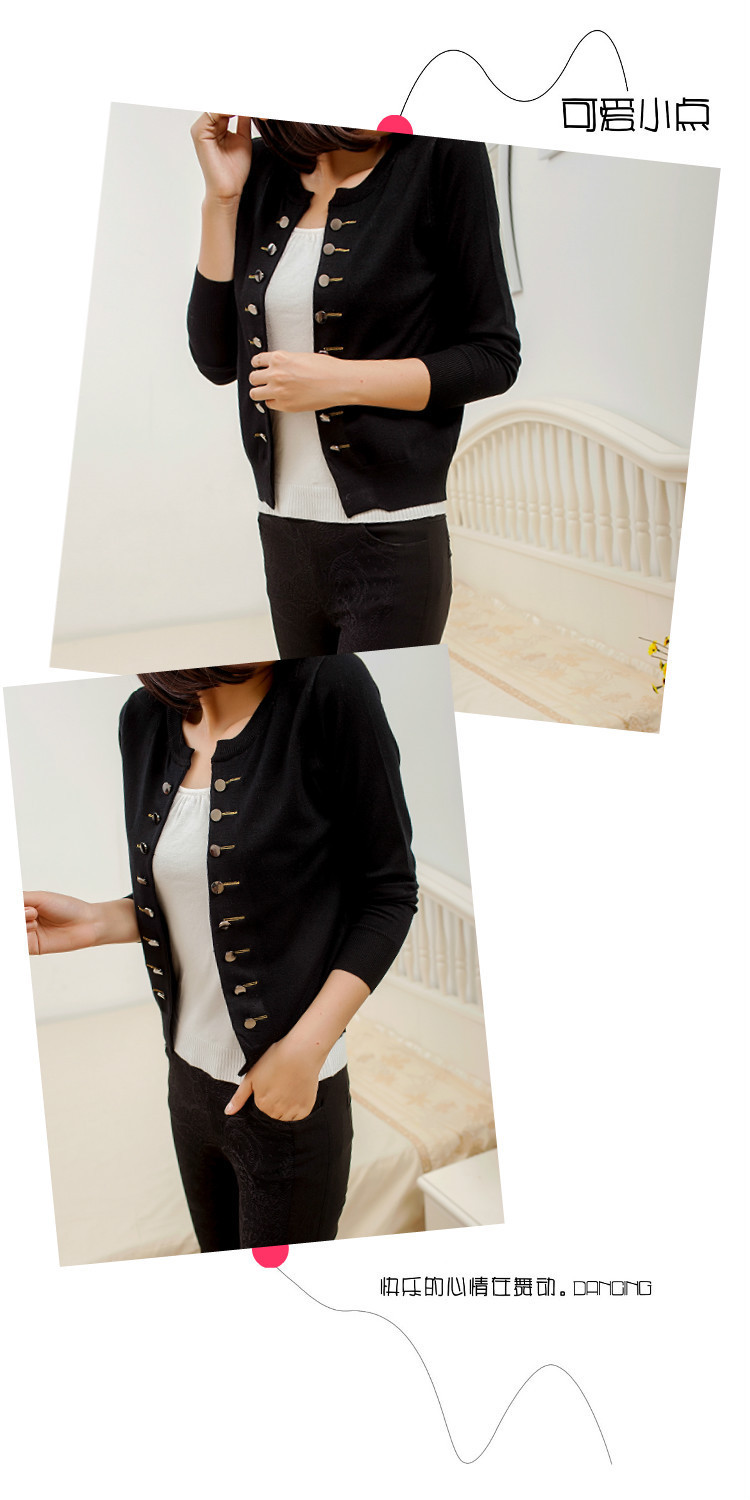 【2013新款<em>韩版长袖外搭</em>针织<em>开衫</em> 女 春秋<em>短款</em>