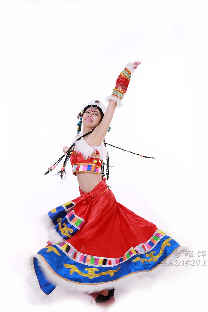 【唐古拉风舞蹈<em>服装</em> 藏族表演服 <em>女士藏族</em>演出