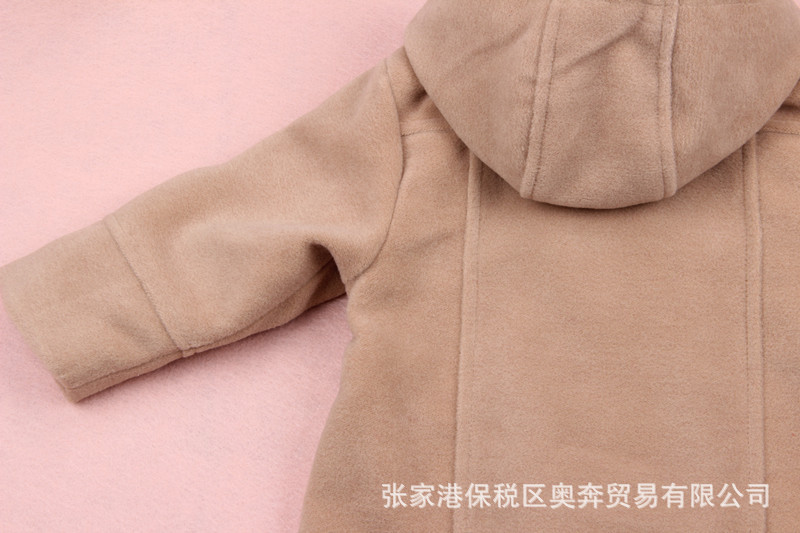 【品牌童裝】冬款童外套 駝色雙排扣連帽 兒童童外套 童裝批發