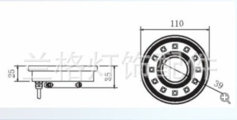 喷泉灯110尺寸图