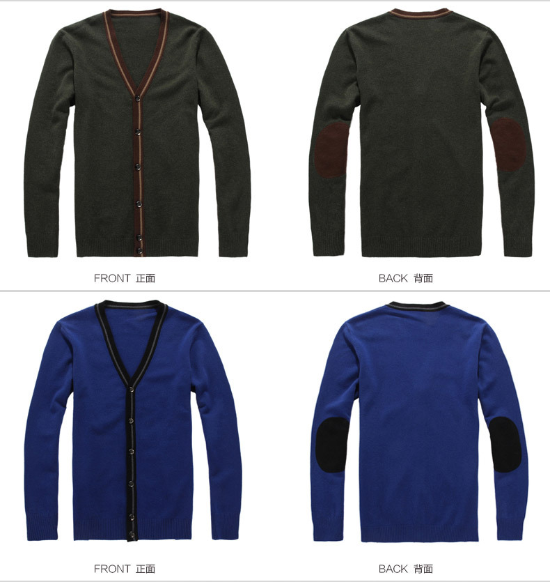 积派 纯山<em>羊绒</em>衫针织衫男士V领<em>款式</em>长袖<em>开衫</em> 