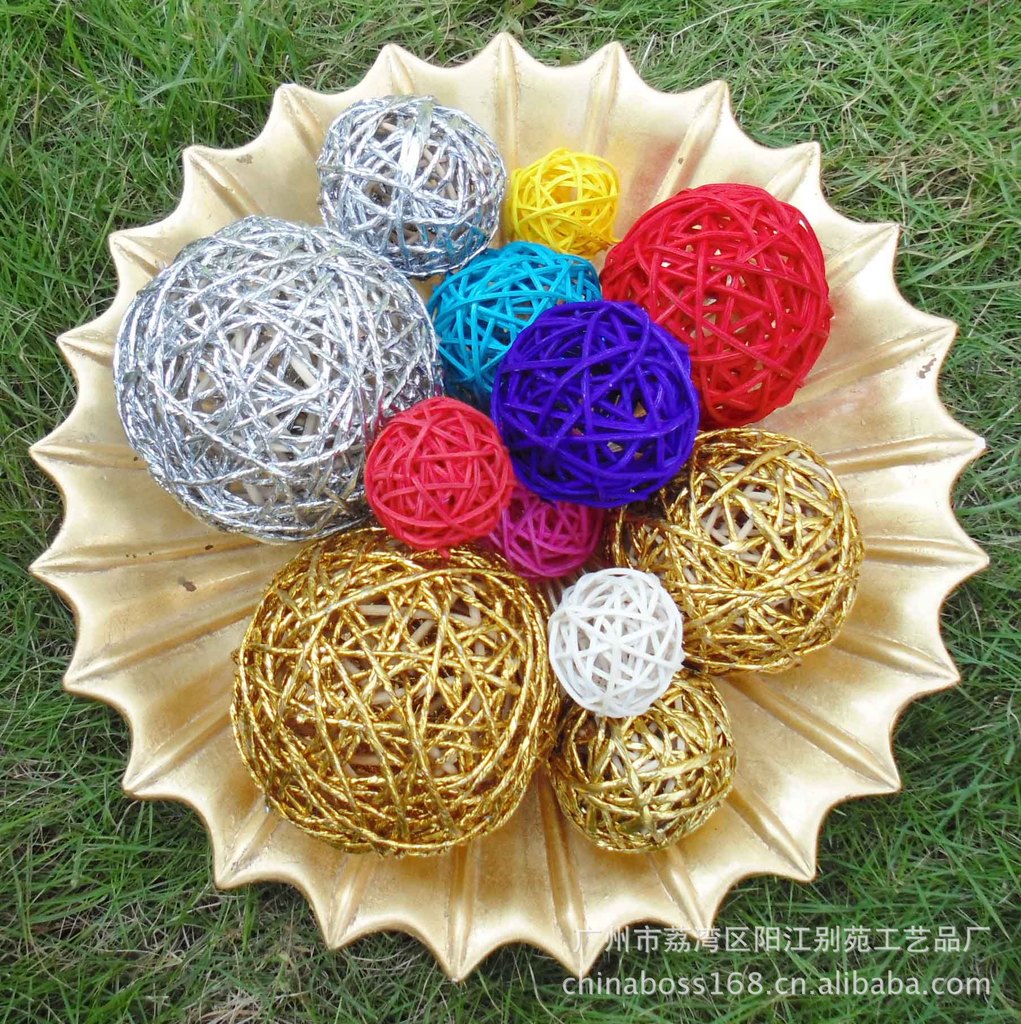 多款多色彩色藤球 藤制工艺品批发 藤编织产品