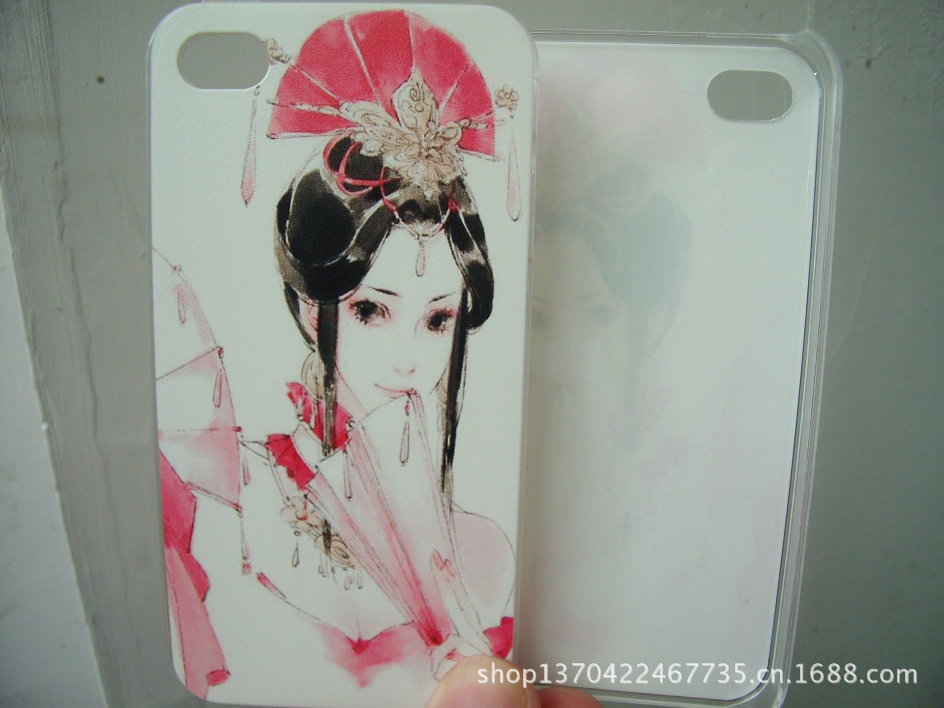 厂家直销美女图案彩绘苹果4/4s手机保护壳批发新款苹果4手机壳