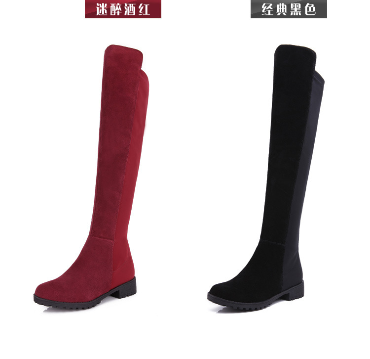 013冬季新款韩版真皮过膝长靴 平底靴长筒靴高