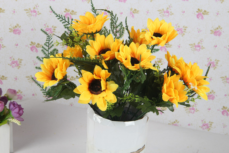 【仿真植物花 小太阳花 向日葵花头 绢花花朵批