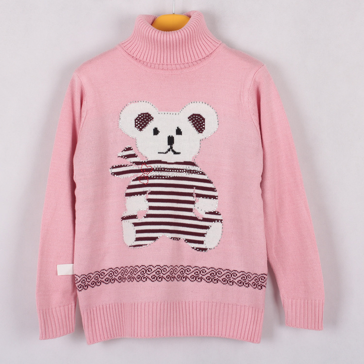 【儿童<em>毛衣</em>批发 卡通小<em>熊猫图案针织</em>衫 长袖加