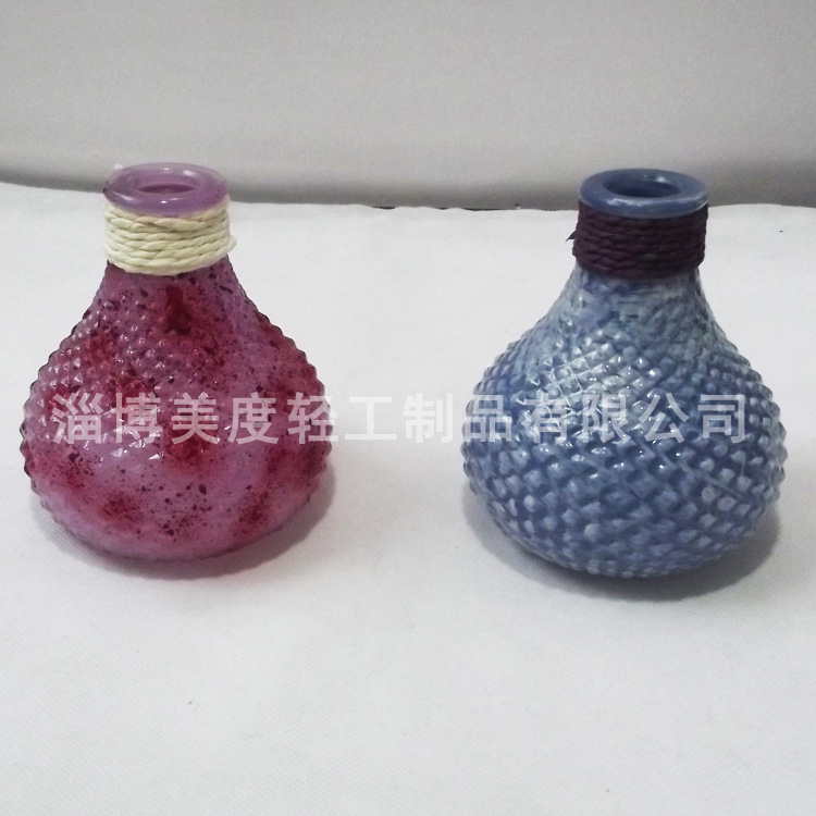 【厂家长期供应加工彩色玻璃花瓶 精美轻工业