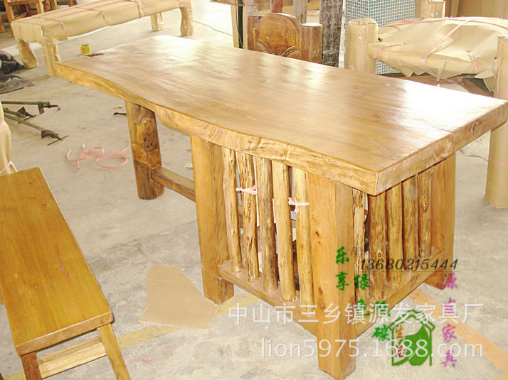 YF0507樟木茶台组合 六件套茶桌 茶几 客厅组合 时尚简约