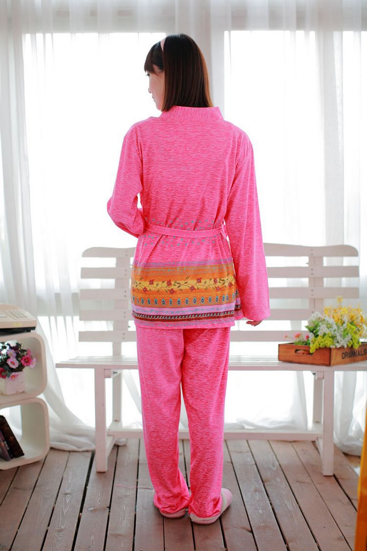 【厂家热卖女式秋冬针织<em>棉睡衣三件套</em>批发 品