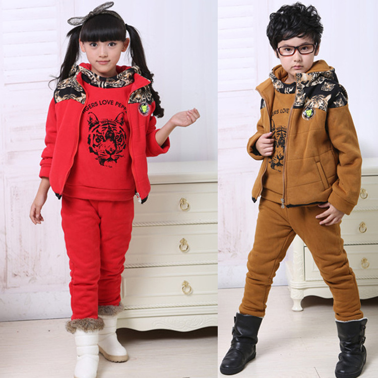 秋冬装2013<em>个性</em>韩版卫衣<em>马甲</em>童装三件套 老虎